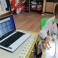 Mini feria de Ciencias de la 29 - 1 grado- trabajo con el microscopio electronico